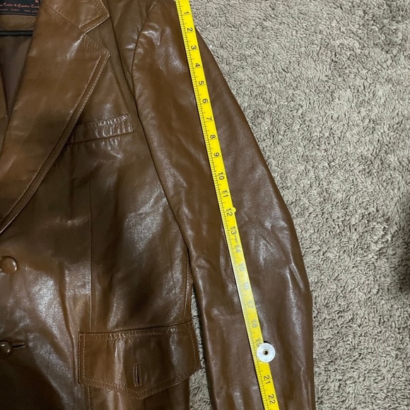 Vintage Japanese The Power leather coat blazer style by custom leathermaker S M - Picture 10 of 10